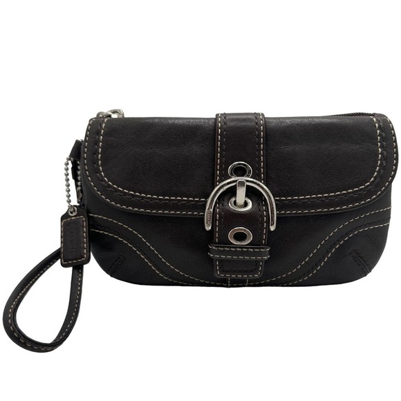 COACH Brown Leather Wristlet - Picture 1 of 10